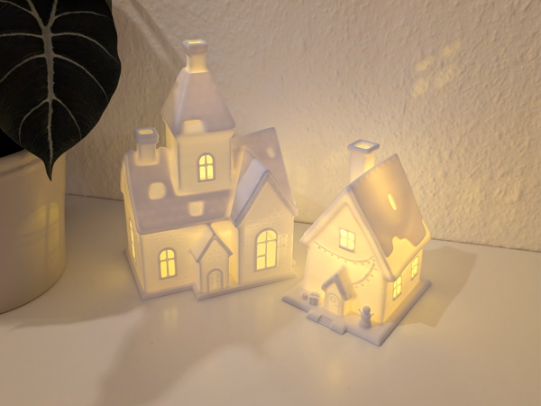ev3d 3D Baskı Dekoratif Ev Seti | LED Mumluk | 3D Print Evi